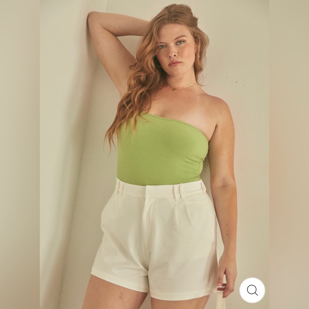 Klassy Network One-Shoulder Lime Green Stretch Tank